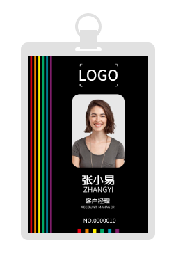 彩色線(xiàn)條商(shang)務(wu)工(gong)作(zuò)證/胸卡設(shè)計(ji)