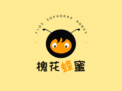 黃色卡通(tong)蜜蜂圖标标志(zhì)徽章logo設(shè)計(ji)