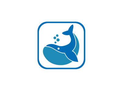 時尚炫酷APP圖标鲸魚标志(zhì)logo設(shè)計(ji)