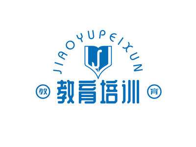 創意藍色書本(ben)教育公(gōng)司徽章商(shang)标圖标logo設(shè)計(ji)